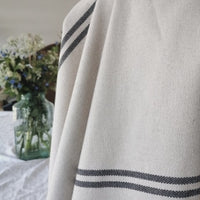 'Recover' Recycled Grey Stripe Grainsack Fabric