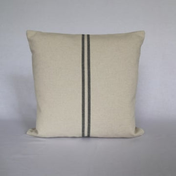 'Recover' Recycled Grey Stripe Grainsack Cushion