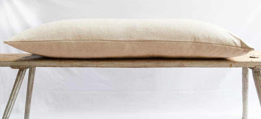 Rustic Red Stripe Grainsack Bench Cushion