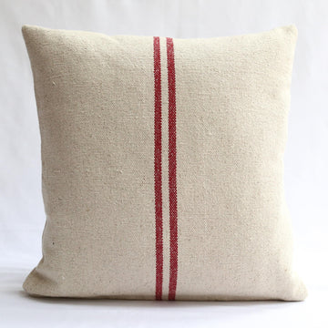 Rustic Red Stripe Grainsack Cushion