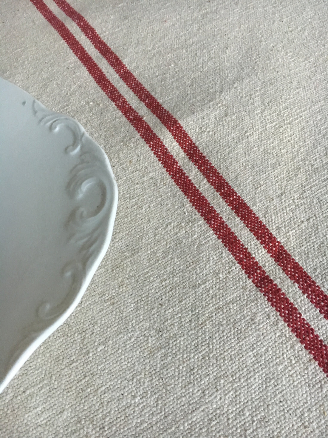 Rustic Red Stripe Grainsack Fabric