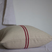 Rustic Red Stripe Grainsack Cushion Cover