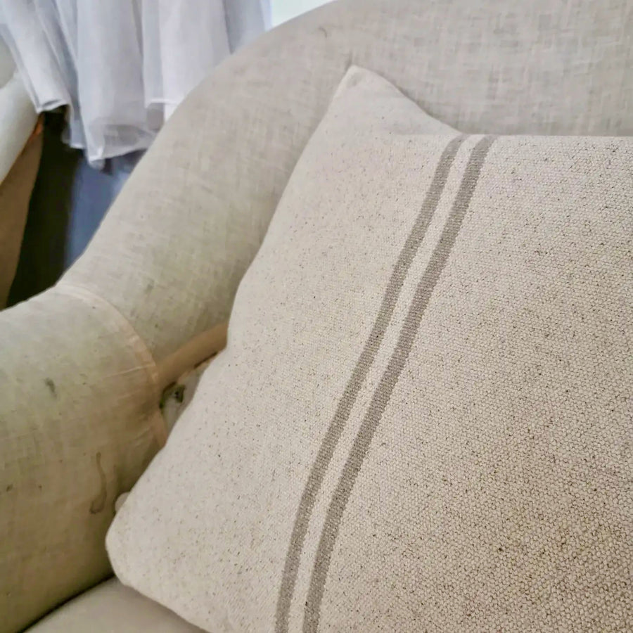 Rustic Natural Stripe Grainsack Cushion