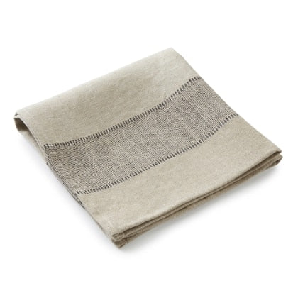 French Woven Linen Embroidered Napkin - Natural