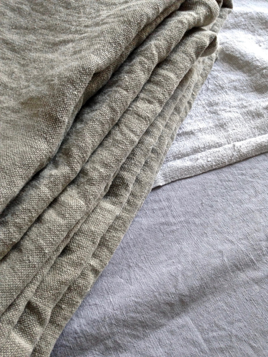 French Slubby Linen Oversized Tote Bag - Natural