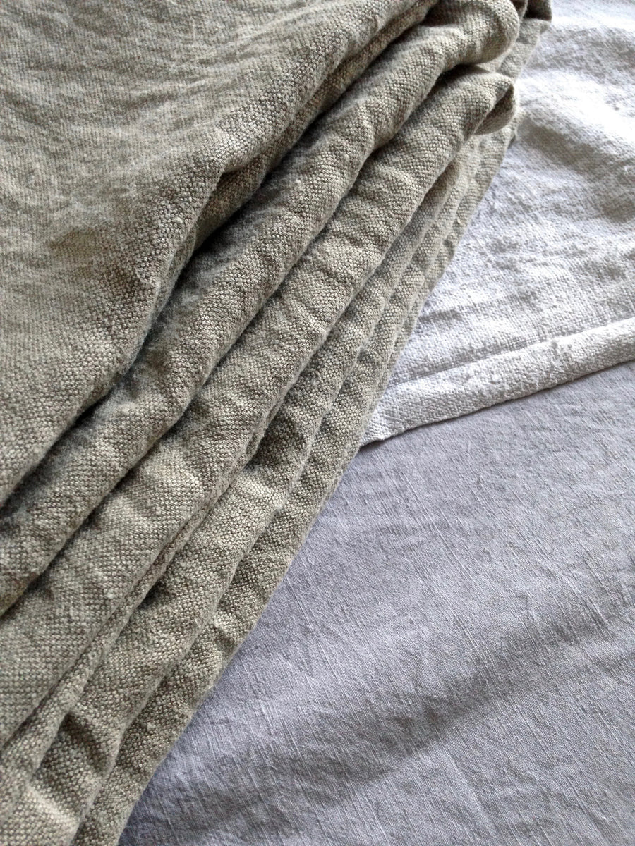 French Slubby Linen Oversized Tote Bag - Natural