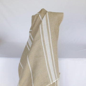 'Montblanc' Rustic White Stripe Linen - Wide Width