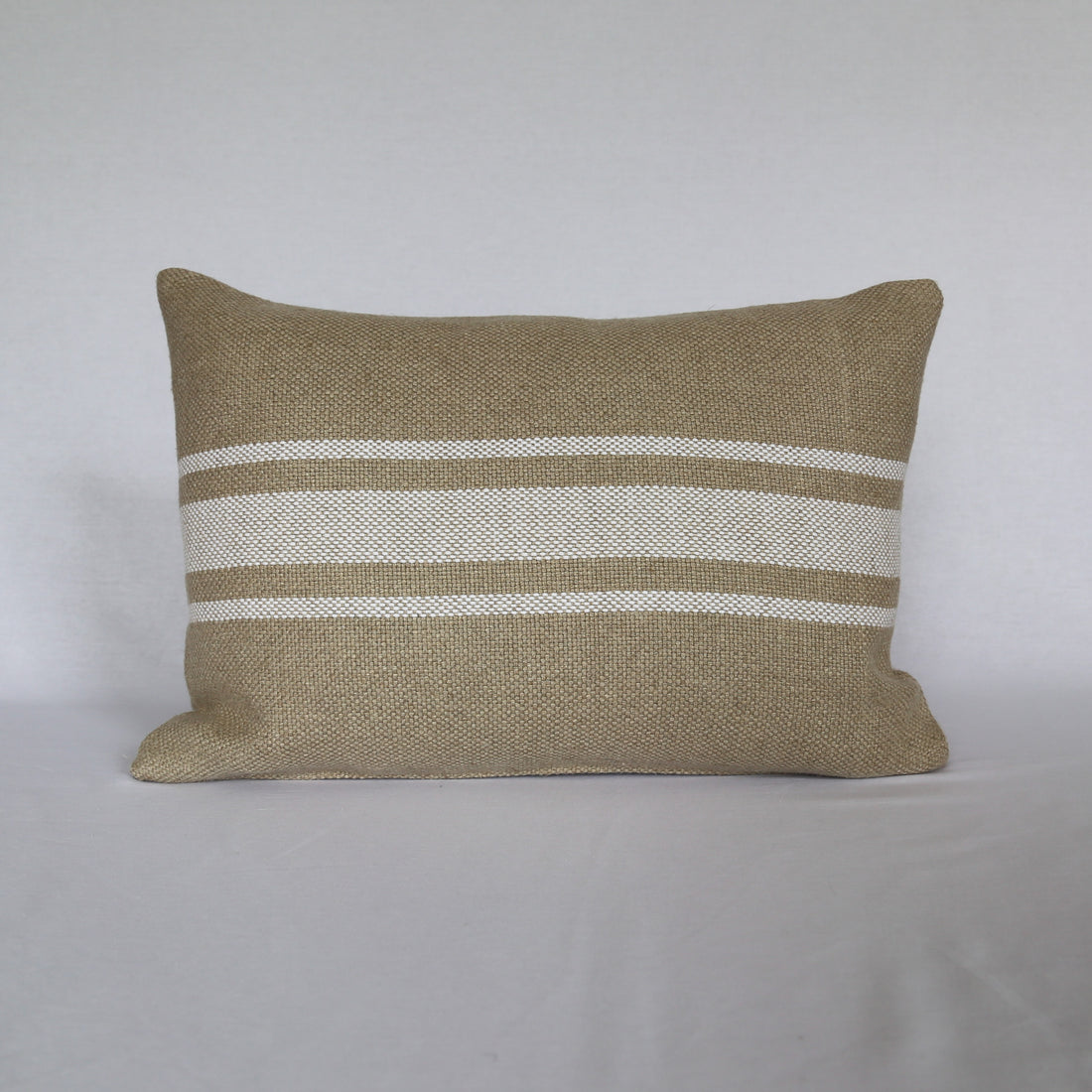 'Montblanc' Rustic White Stripe Linen Cushion