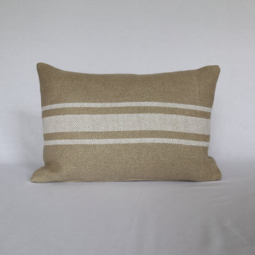 'Montblanc' Rustic White Stripe Linen Cushion