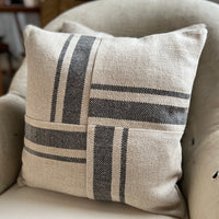 Montblanc Rustic Black Stripe Patchwork Cushion Cover