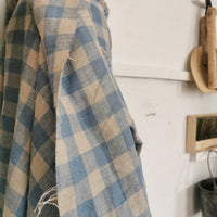 Soft Blue Checked Linen