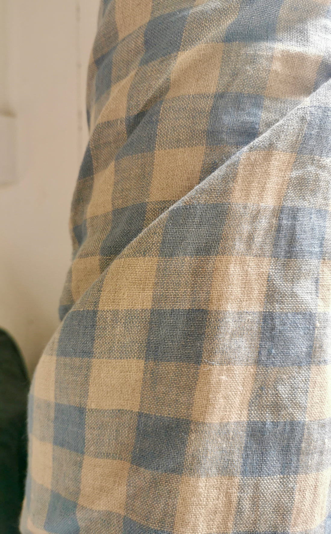 Soft Blue Checked Linen