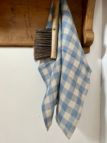 Soft Blue Checked Linen Napkin