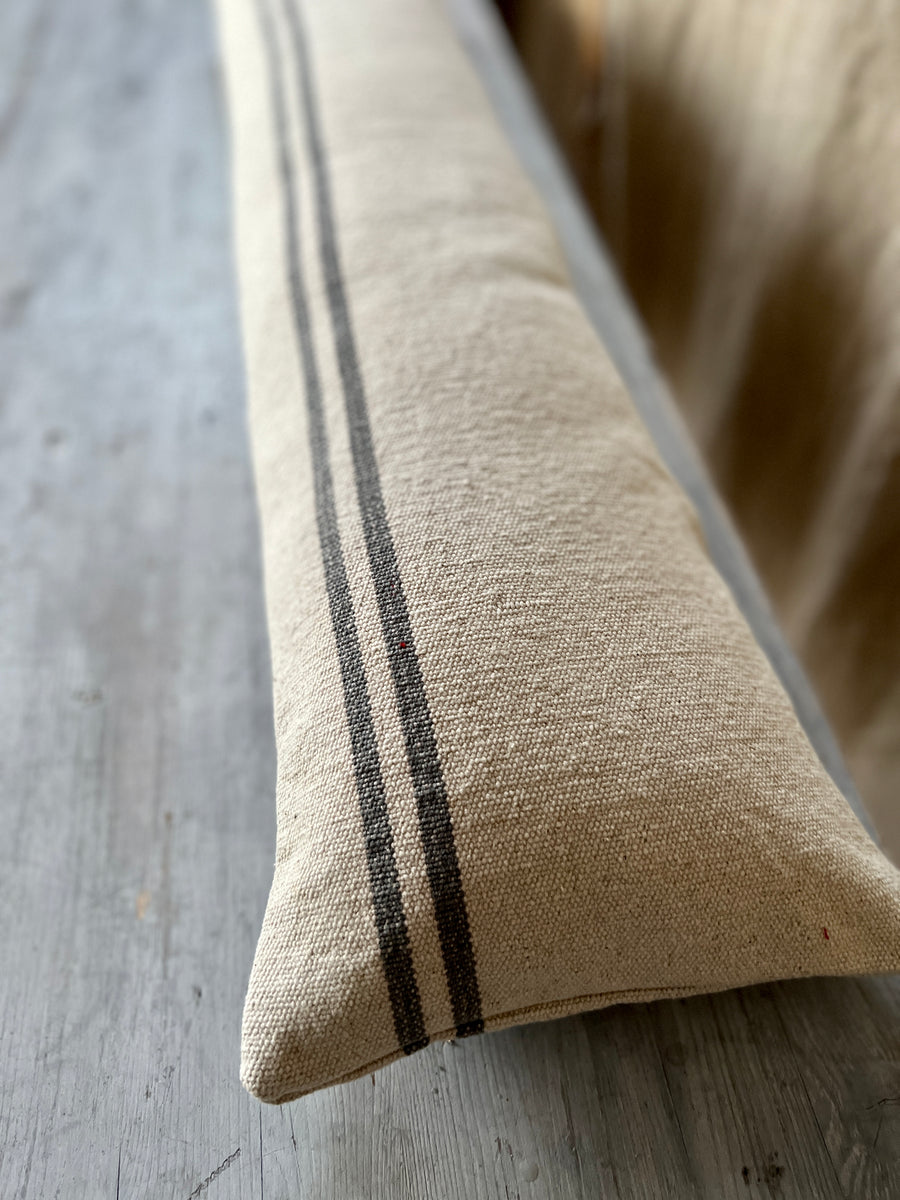Rustic Grey Stripe Grainsack Draught Excluder