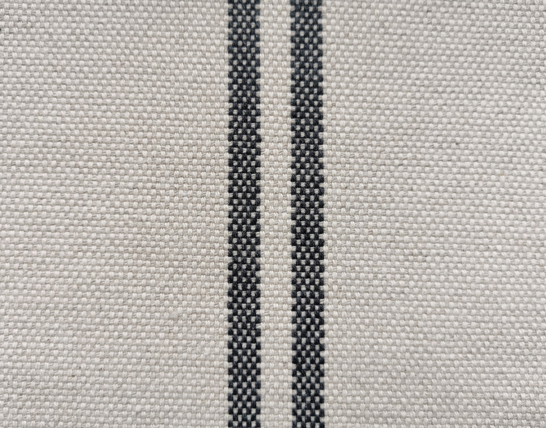 'Recover' Recycled Grey Stripe Grainsack Fabric Sample
