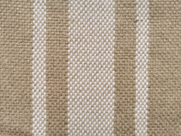 'Montblanc' White Stripe Slubby Linen Fabric Sample